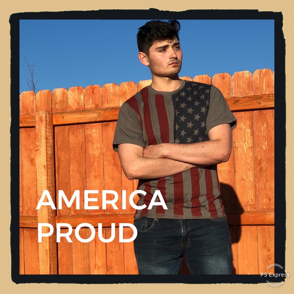 Flag Print Short Sleeve Tee